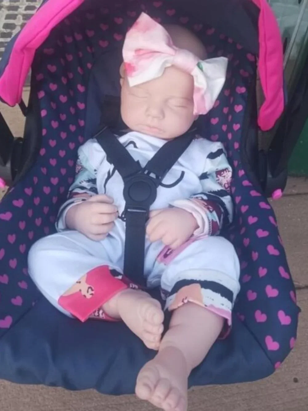 18.5 Inch Reborn Baby Girl Sleeping Newborn Doll Full Body Solid Silicone